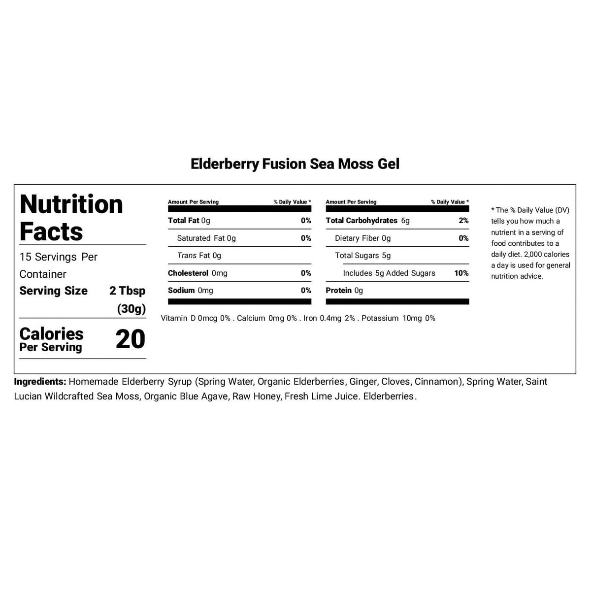 Elderberry Fusion Sea Moss Gel 16oz