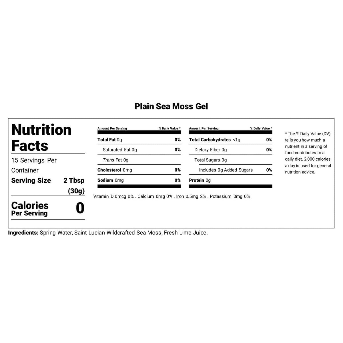 Plain Sea Moss Gel 16oz