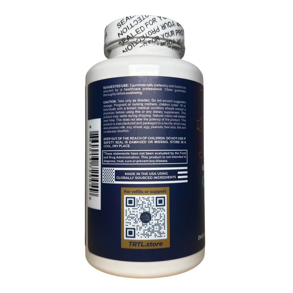 TRTL Fiber Gummies - 60 Count - 5g Fiber per Serving